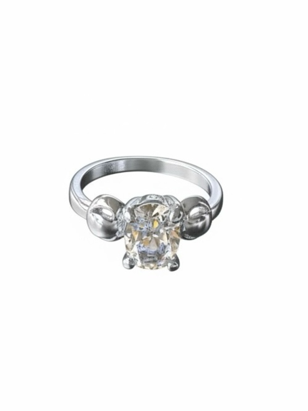Silver  Cubic Zirconia Ring - size 8-new